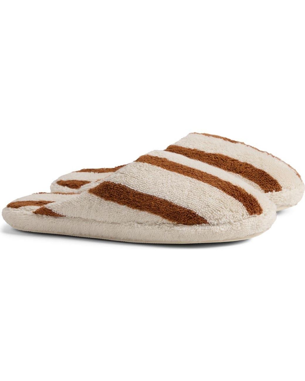 Parachute Brown Turkish Cotton Stripe Slipper