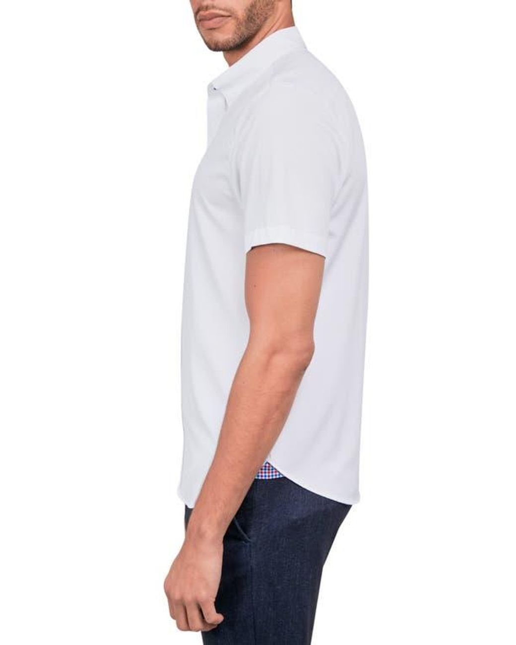 Con.struct White Solid Shirt Short Sleeve for men