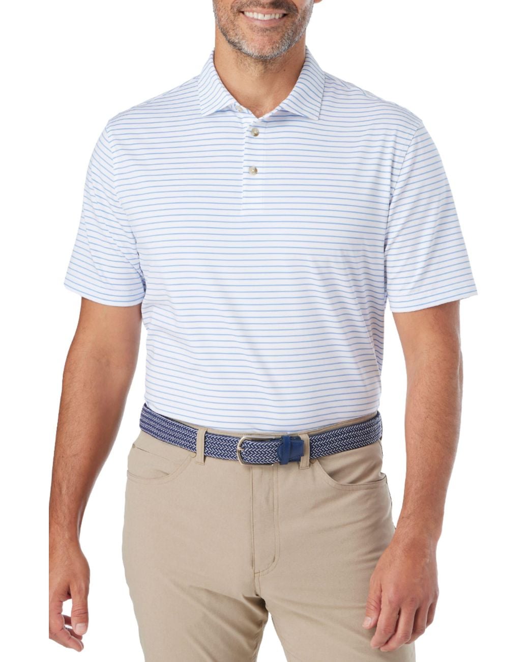 Fair Harbor White Compass Print Polo for men