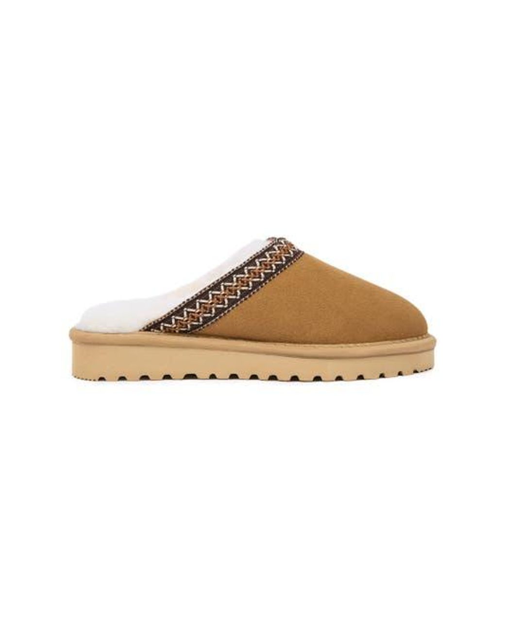 Celtic & Co. Multicolor Braid Trim Shearling Slippers