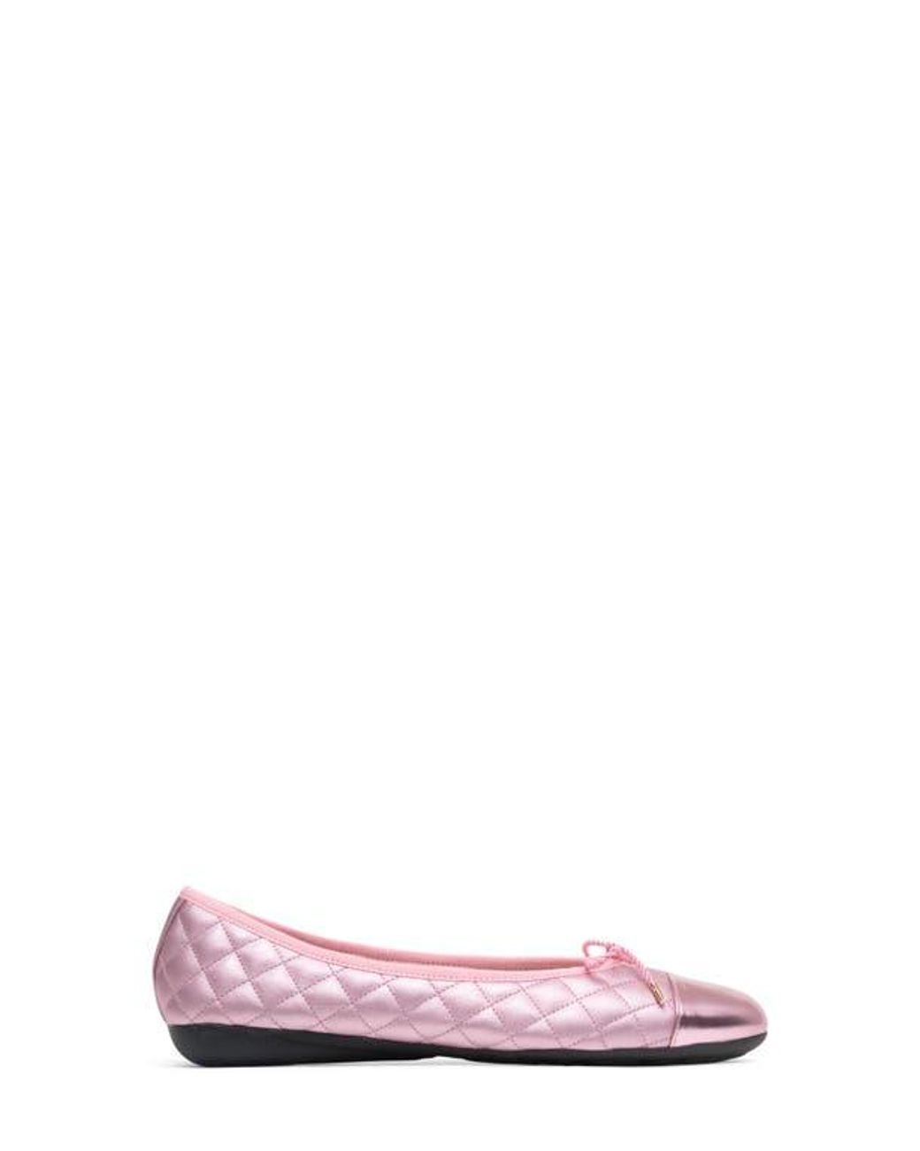 Paul Mayer Pink Best Cap Toe Quilted Ballet Flat