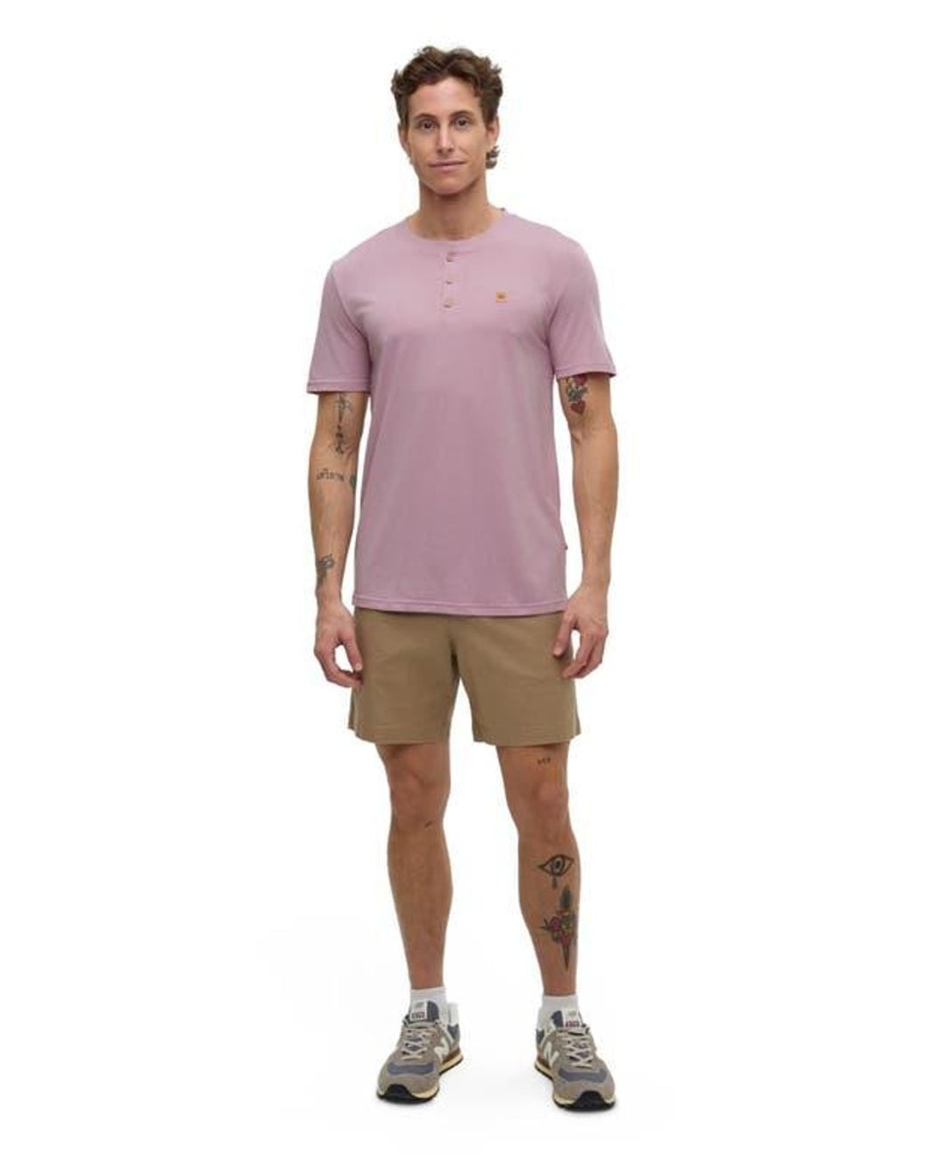 Tentree Purple Baker Henley for men