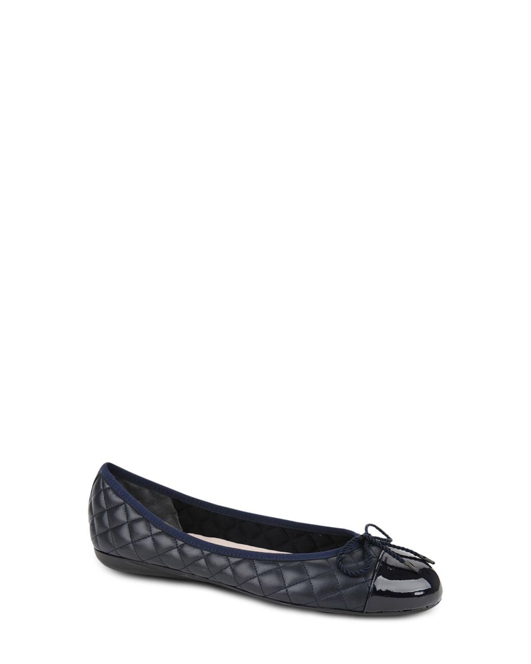 Paul Mayer White Best Cap Toe Quilted Ballet Flat
