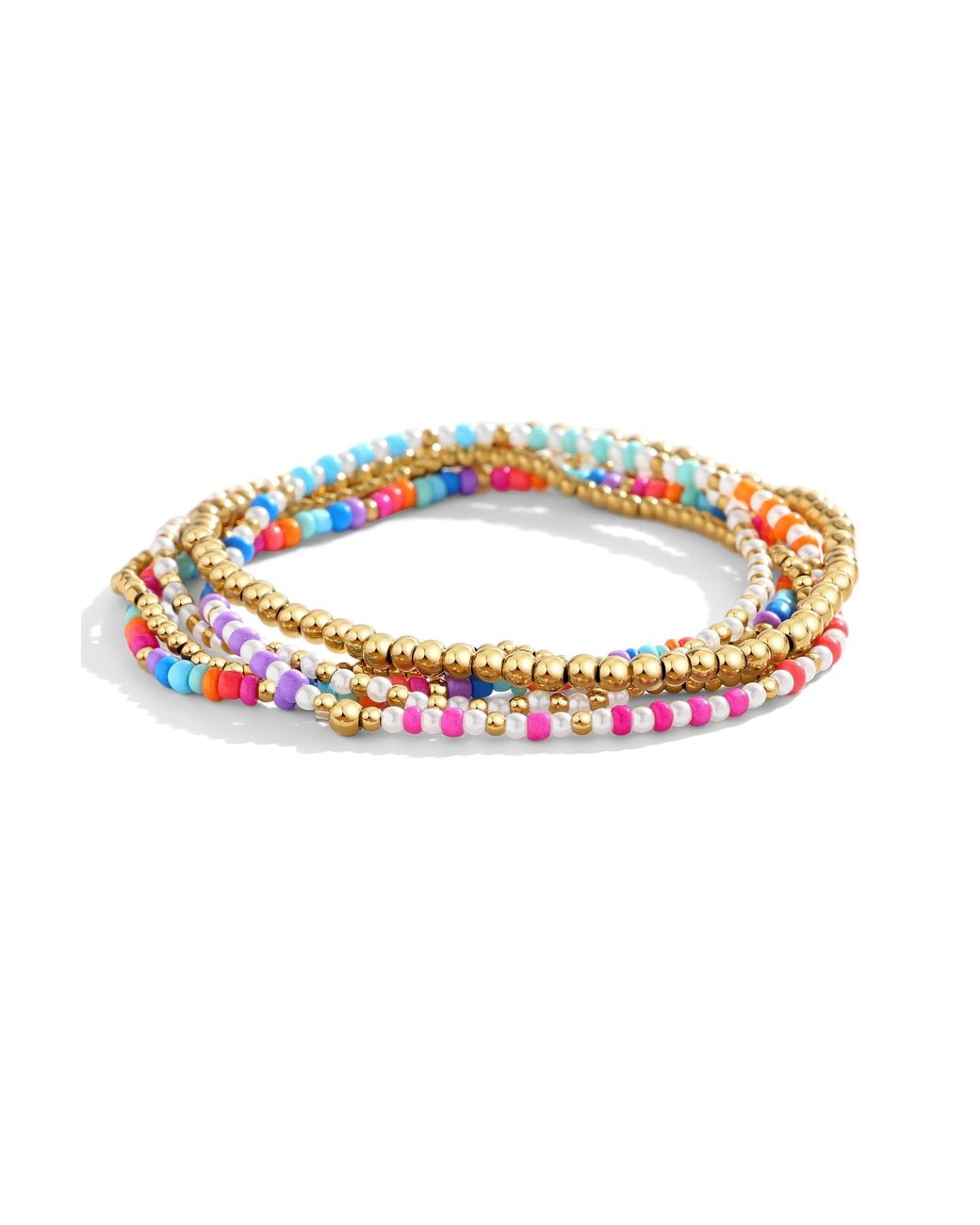 Mint & Lily White Summer Beaded Stacking Set Bracelet