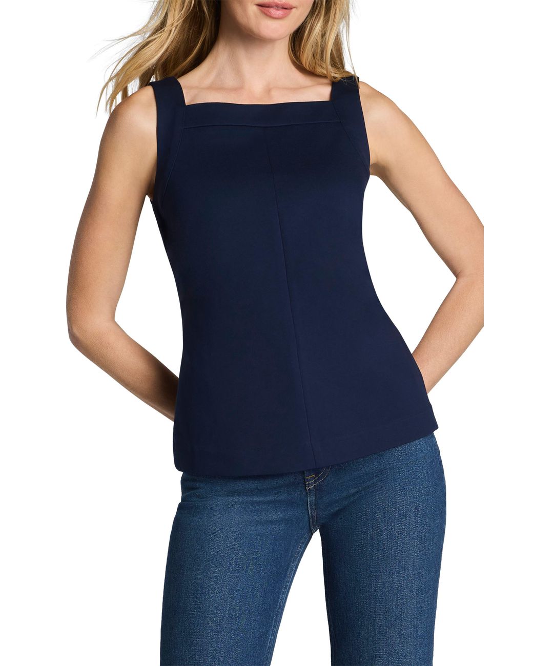 Spanx Blue Square Neck Tank