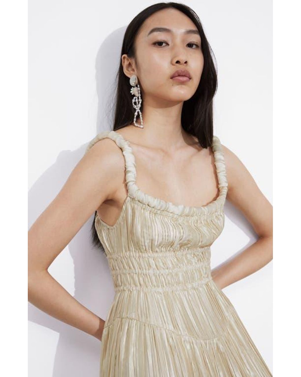 Other stories gold metallic dress online