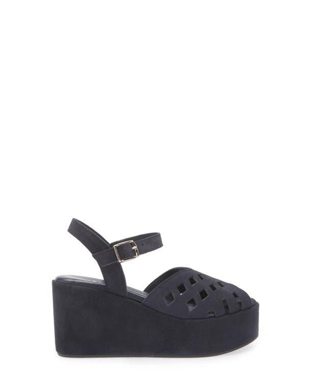 Cordani Jaymie Ankle Strap Peep Toe Platform Wedge Sandal in Blue | Lyst