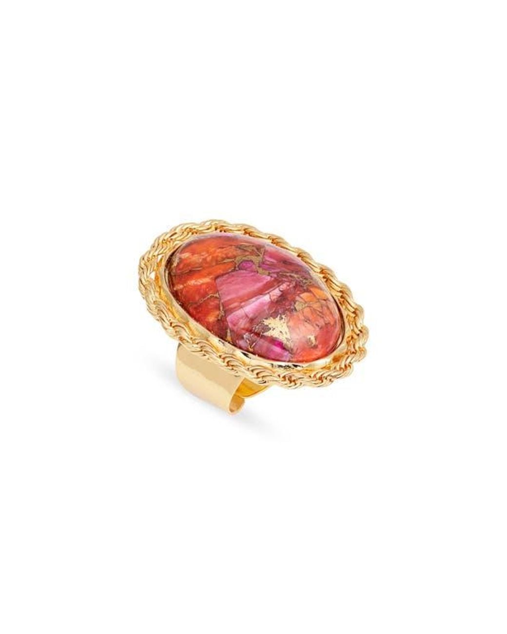 Nest Orange Spiny Oyster Adjustable Ring