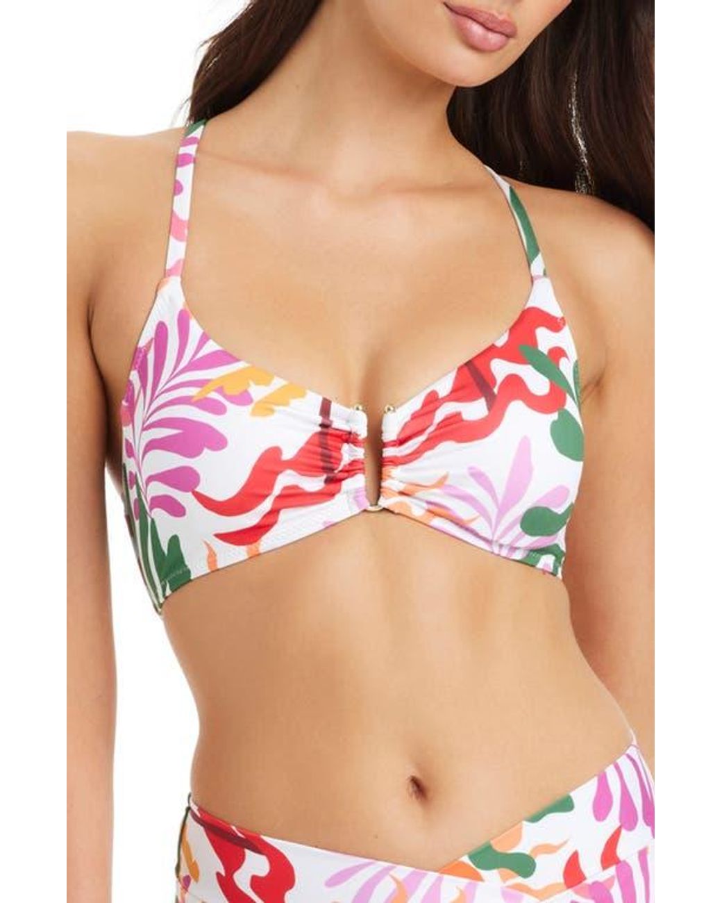 Sanctuary Black Abstract Print Bikini Top