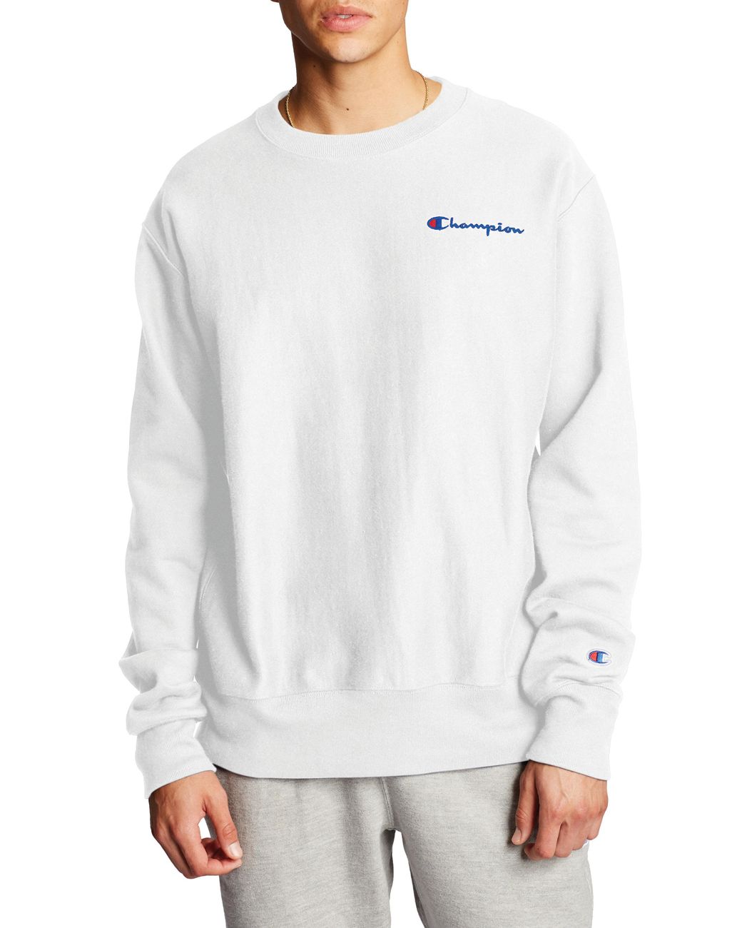 Champion Cotton Reverse Weave Crewneck Sweatshirt in White for Men - Lyst