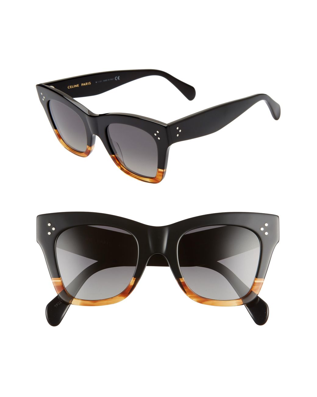 Céline 50mm Square Sunglasses - in Black - Lyst
