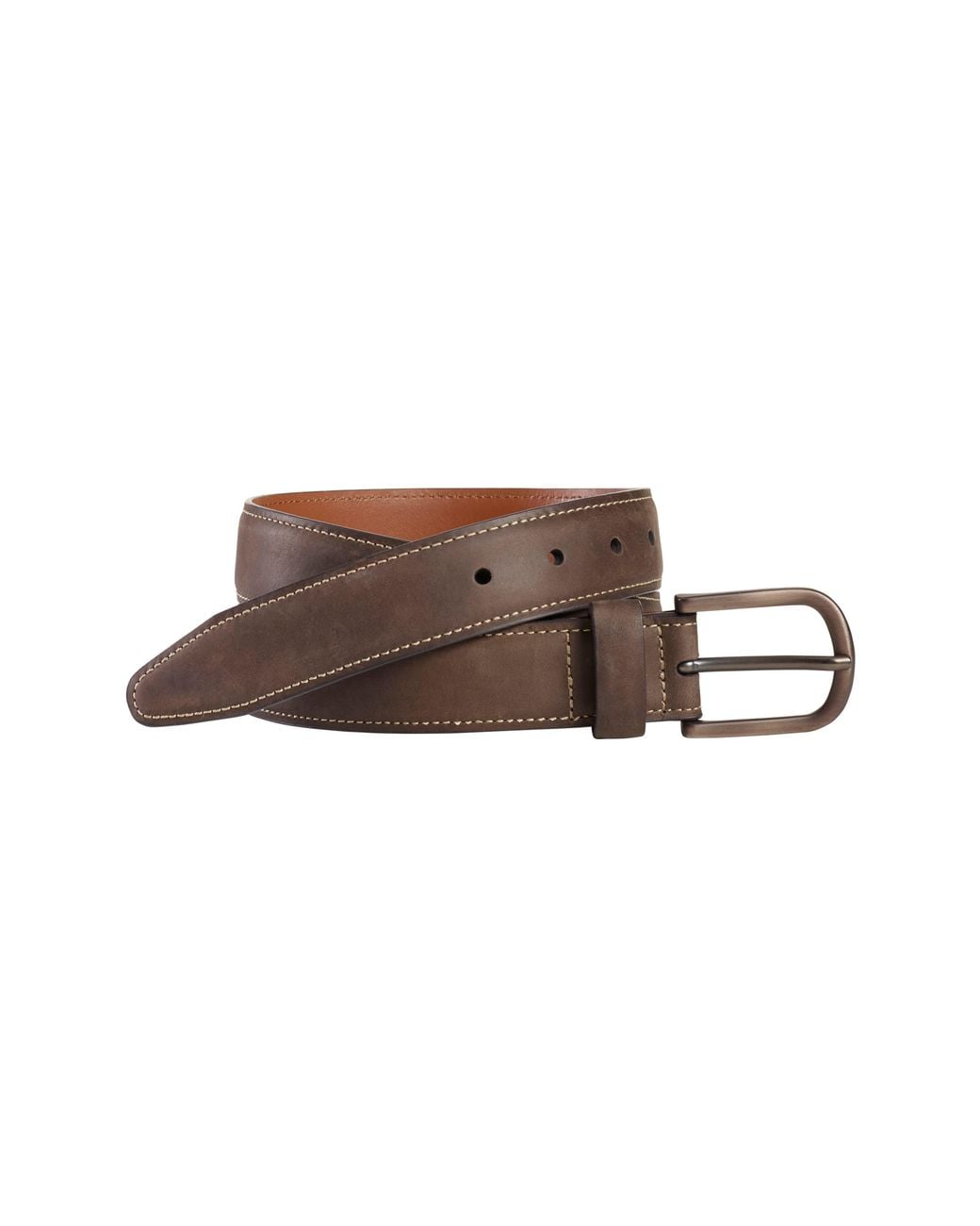Johnston & Murphy Brown Oiled Leather Belt for men