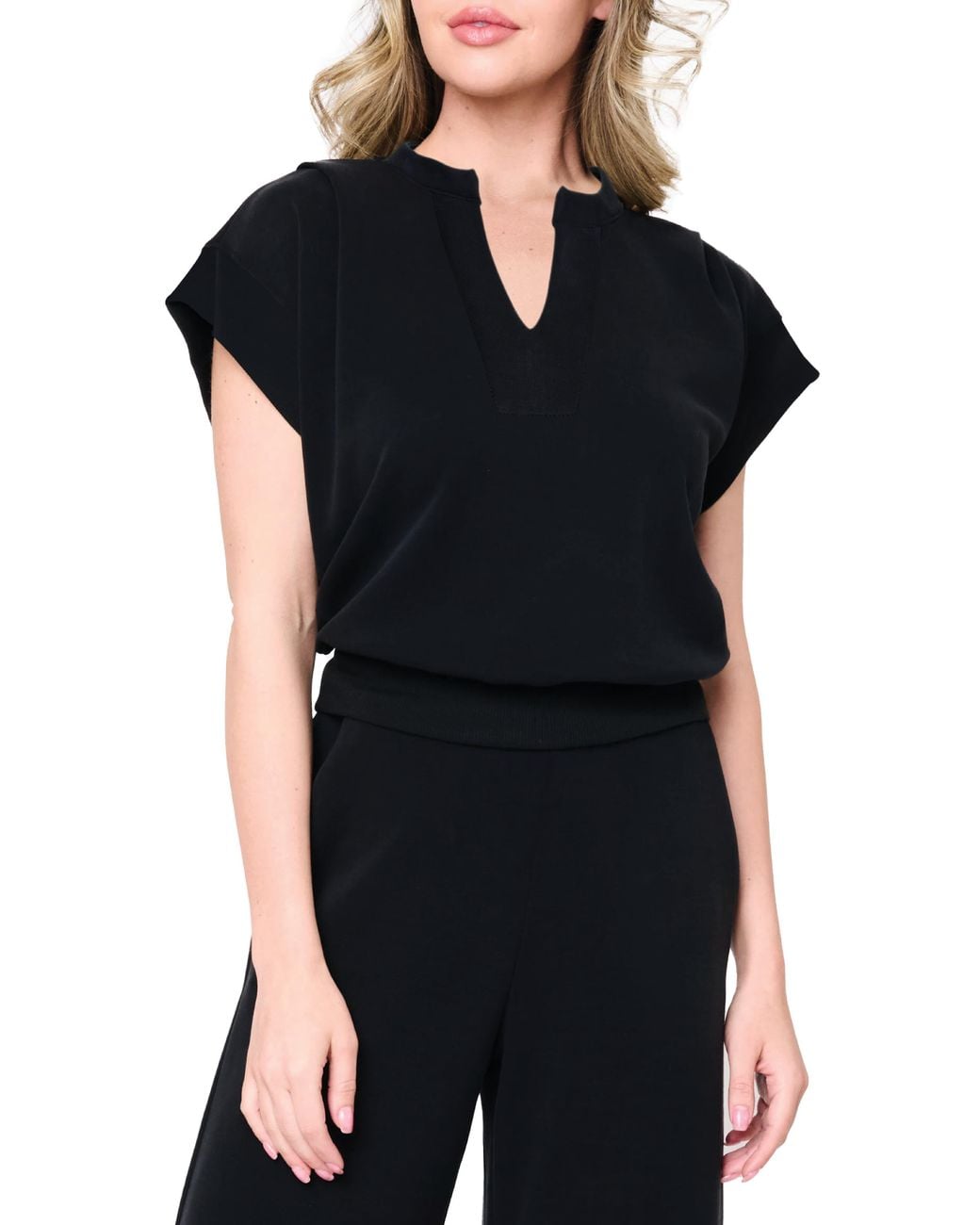 Gibsonlook Black Cloud Scuba Knit Top