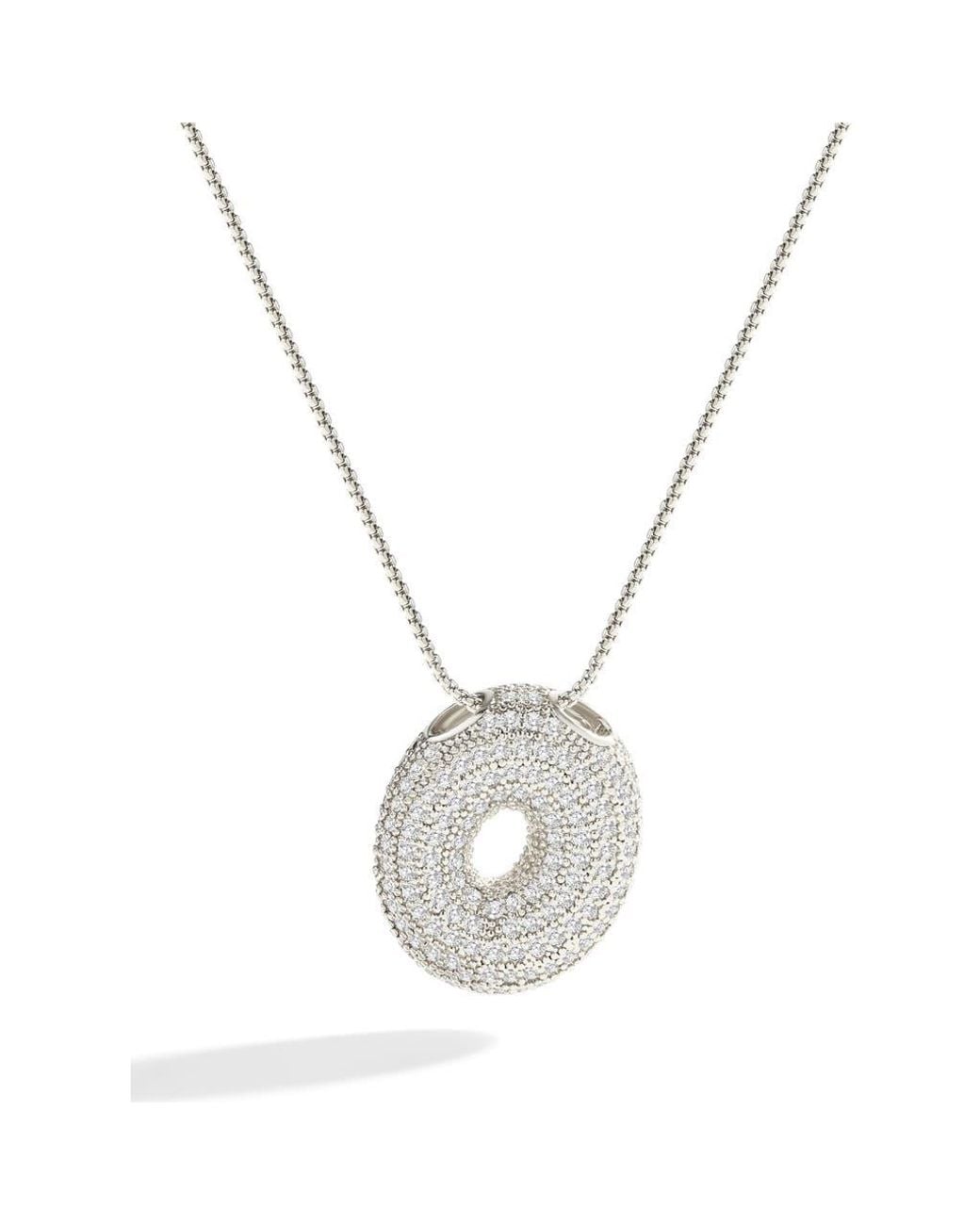 Mint & Lily Metallic Pave Bubble Initial Necklace