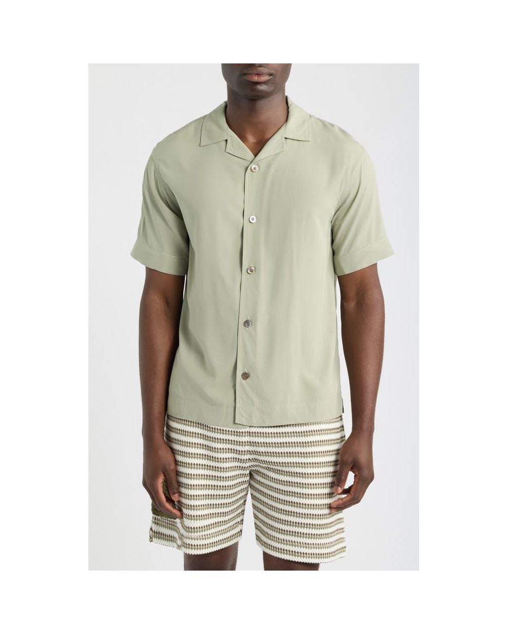 CHE Green Valbonne Solid Camp Shirt for men