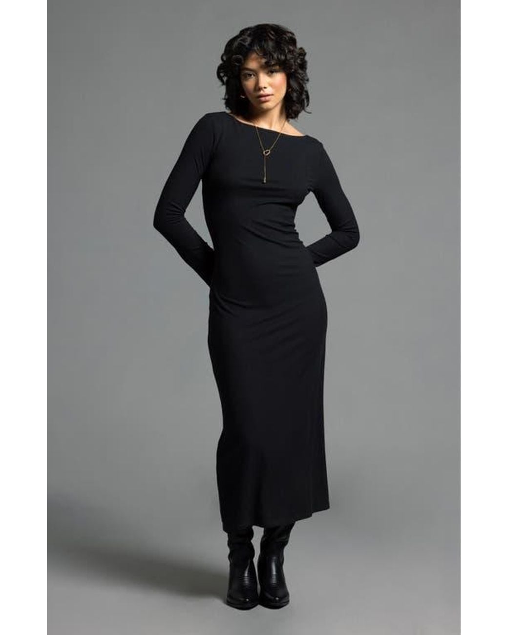 WEEKEND LOS ANGELES Angelina Long Sleeve Rib Maxi Dress in Gray | Lyst WEEKEND LOS ANGELES Angelina Long Sleeve Rib Maxi Dress in Gray | Lyst