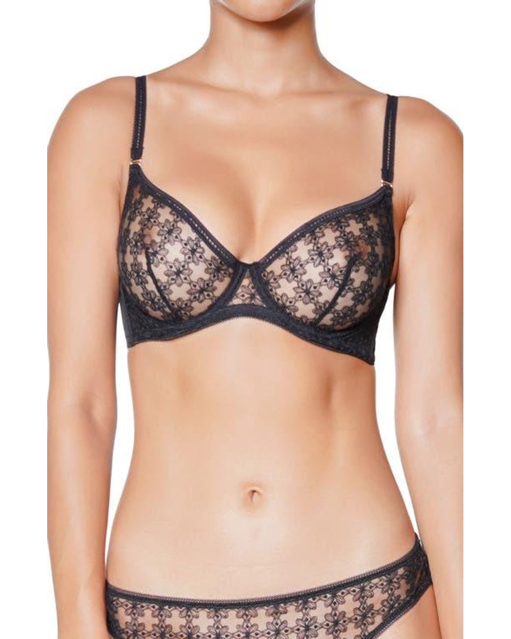 Huit Black Café Fleur Underwire Bra