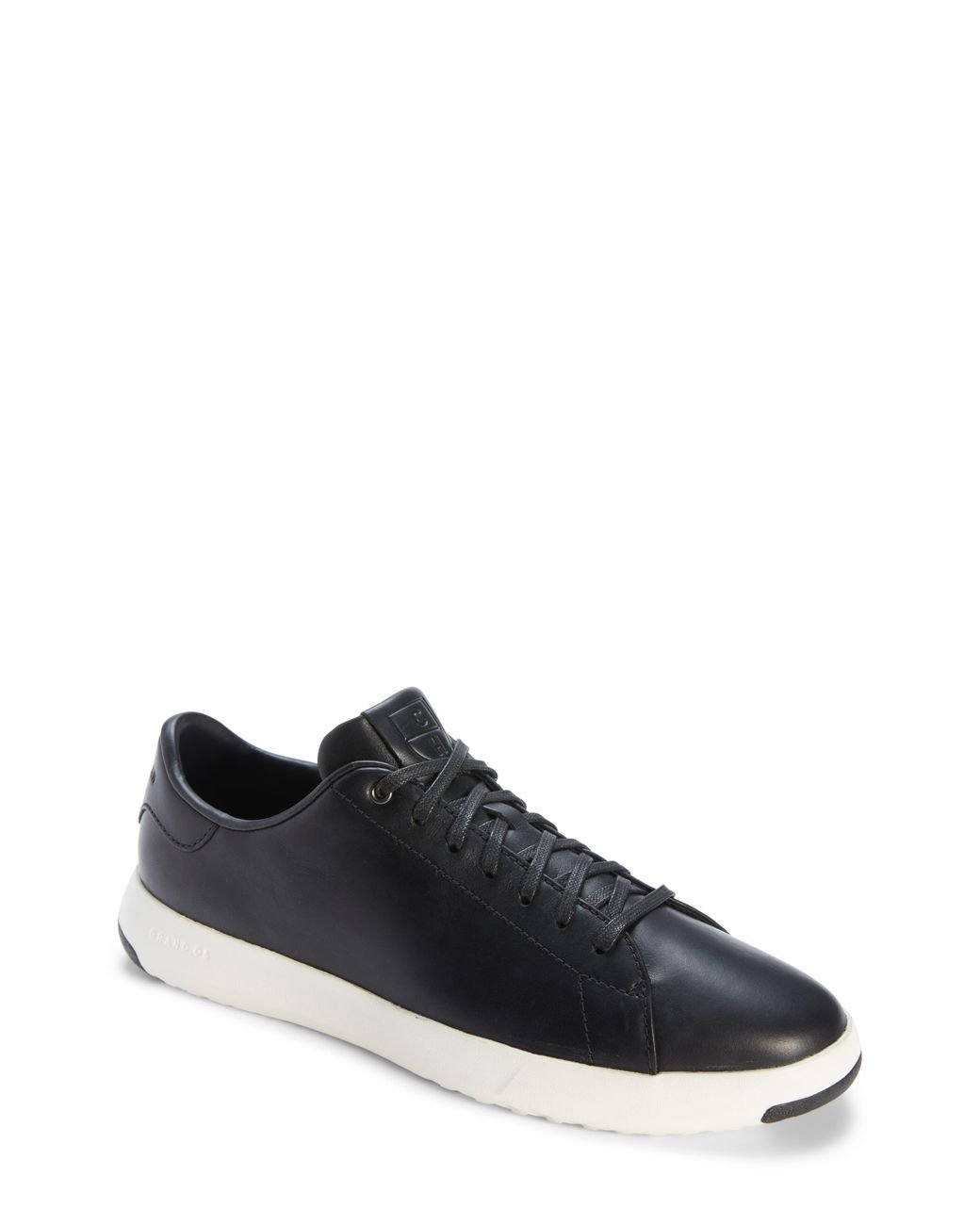 cole haan black leather sneakers