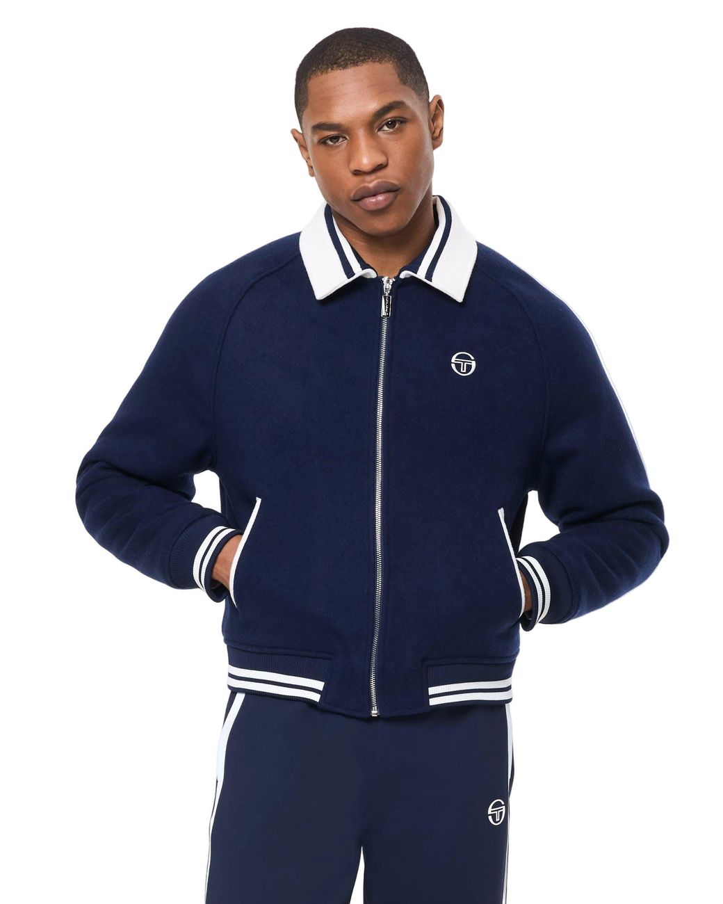 Sergio Tacchini Blue Marco Varsity Jacket for men