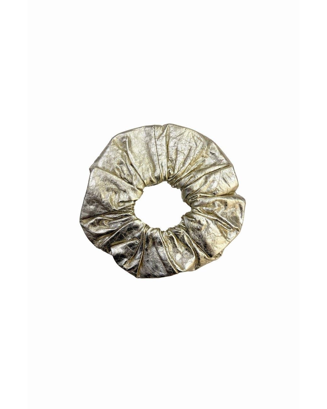 Alyson Eastman Metallic Leather Scrunchie