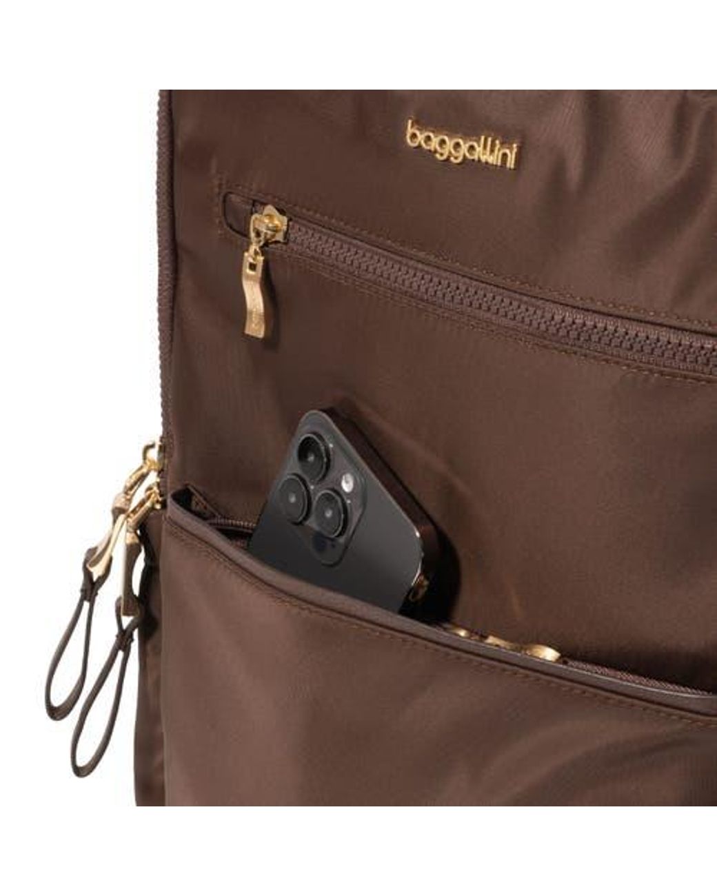 Baggallini Brown Tribeca Expandable Laptop Backpack
