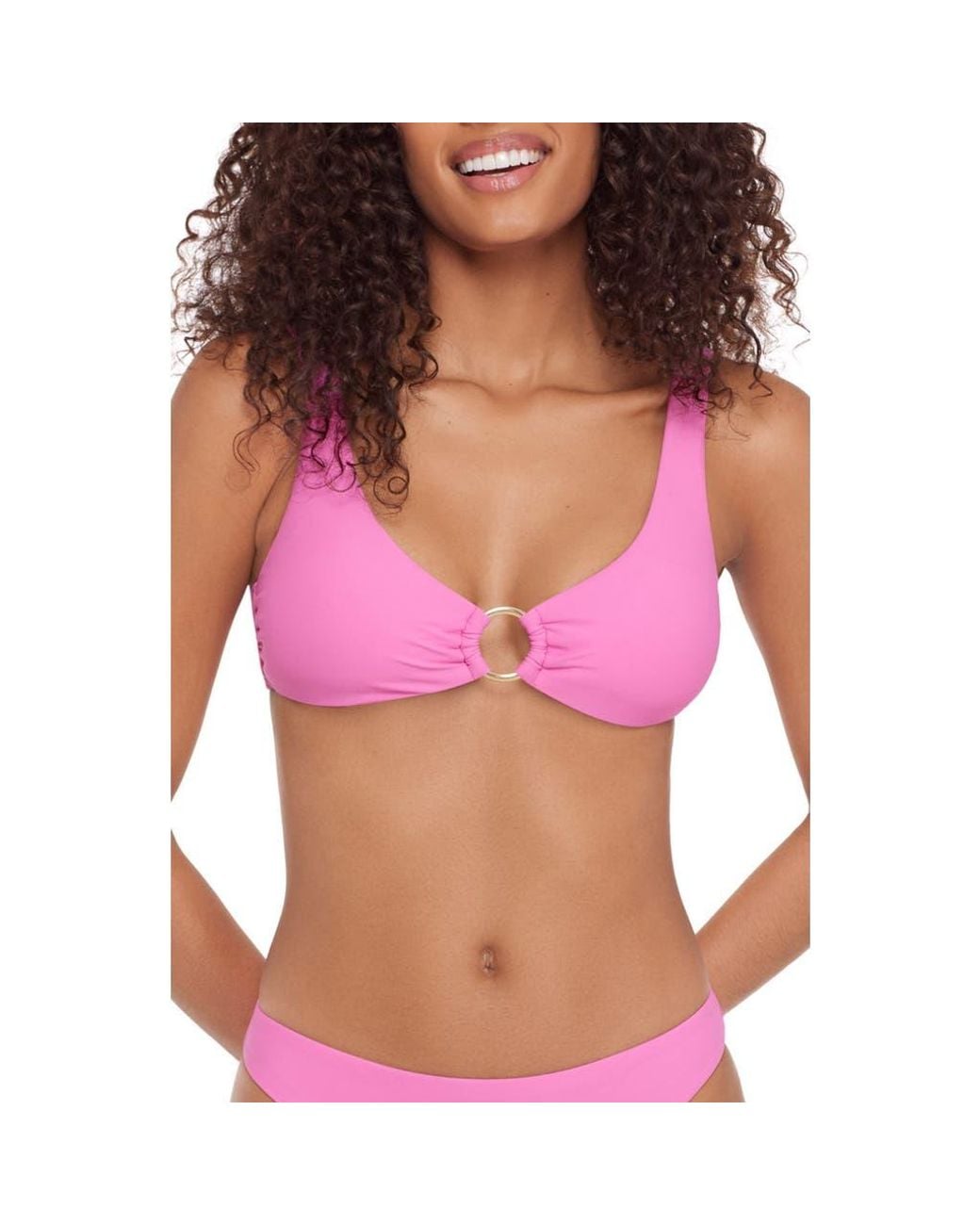 Steve Madden Pink O-Ring Bikini Top