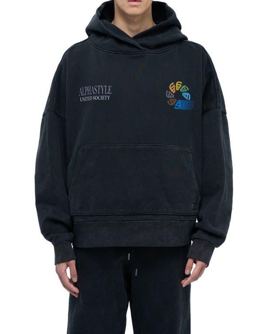 Alpha Style Blue United Hood for men
