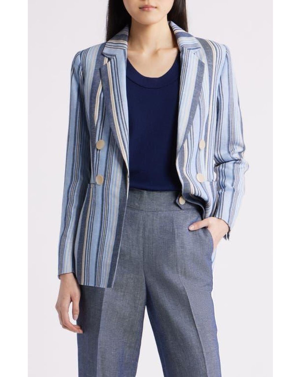 Anne Klein Blue Stripe Blazer
