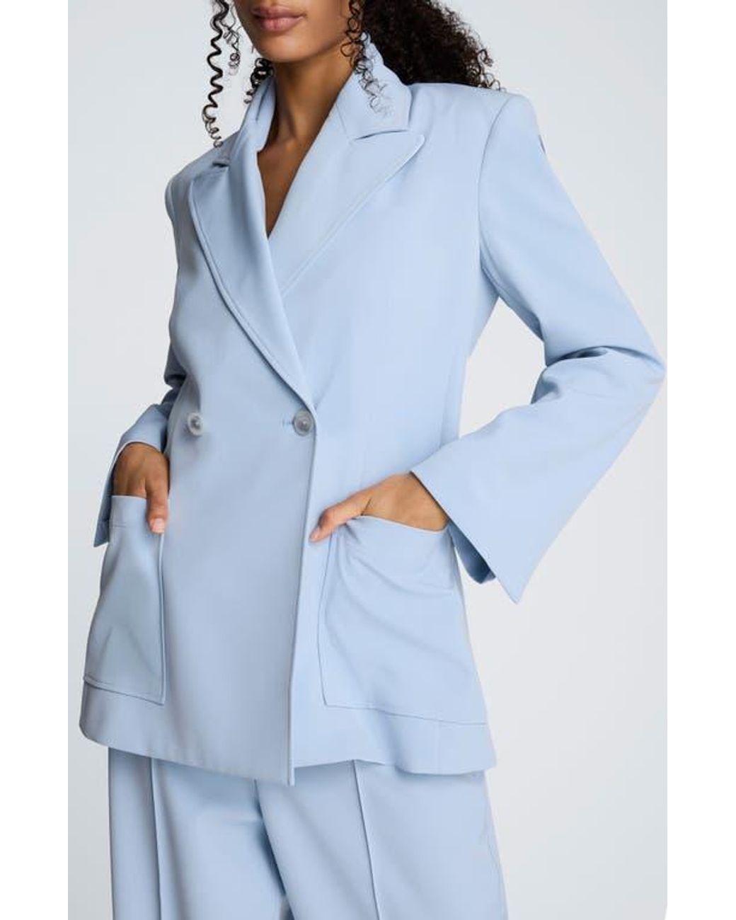 Kenneth Cole Blue Double Breasted Contour Jacket