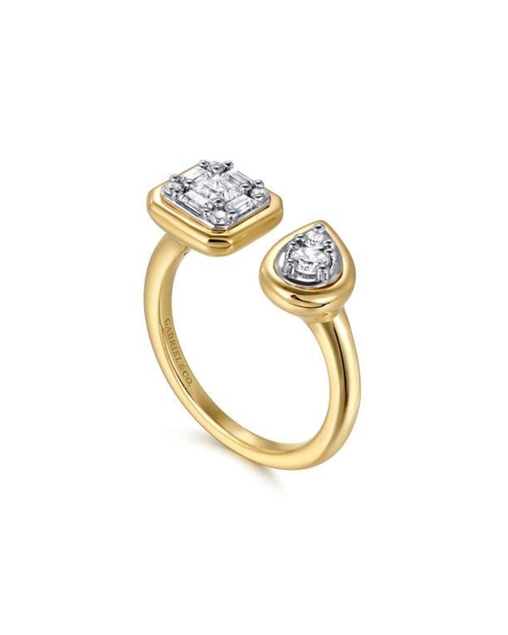 Gabriel & Co. Metallic 14K Diamond Stackable Open Ring