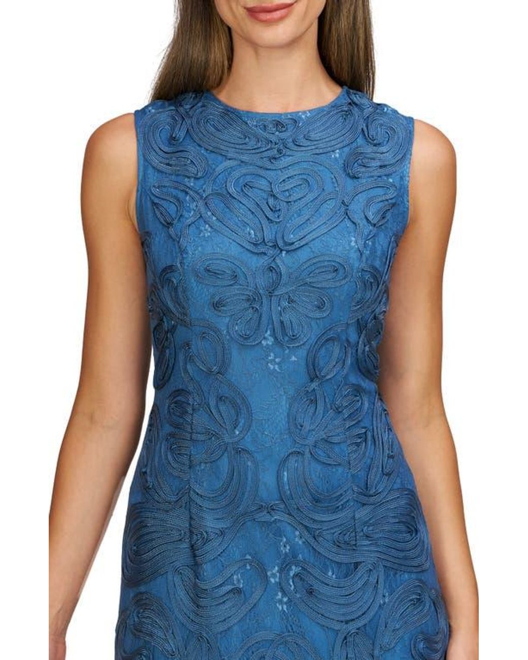 JS Collections Meli Soutache Cocktail Midi Dress in Blue | Lyst