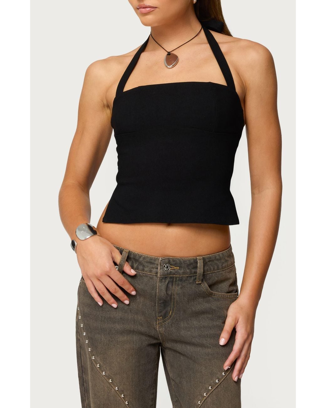 Edikted Black Dara Halter Top