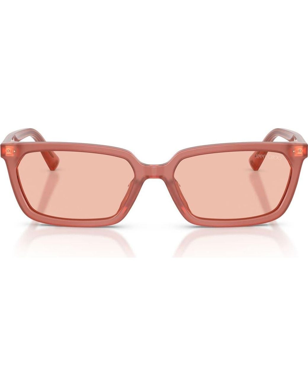 Jimmy Choo Pink 55Mm Rectangular Sunglasses