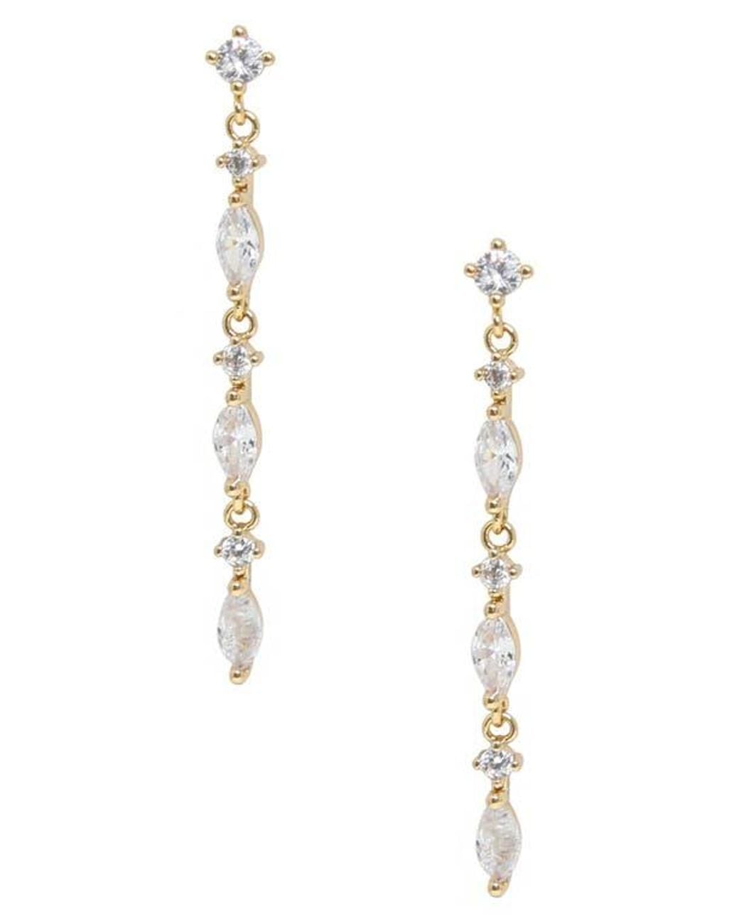 Ettika White Linear Drop Earrings