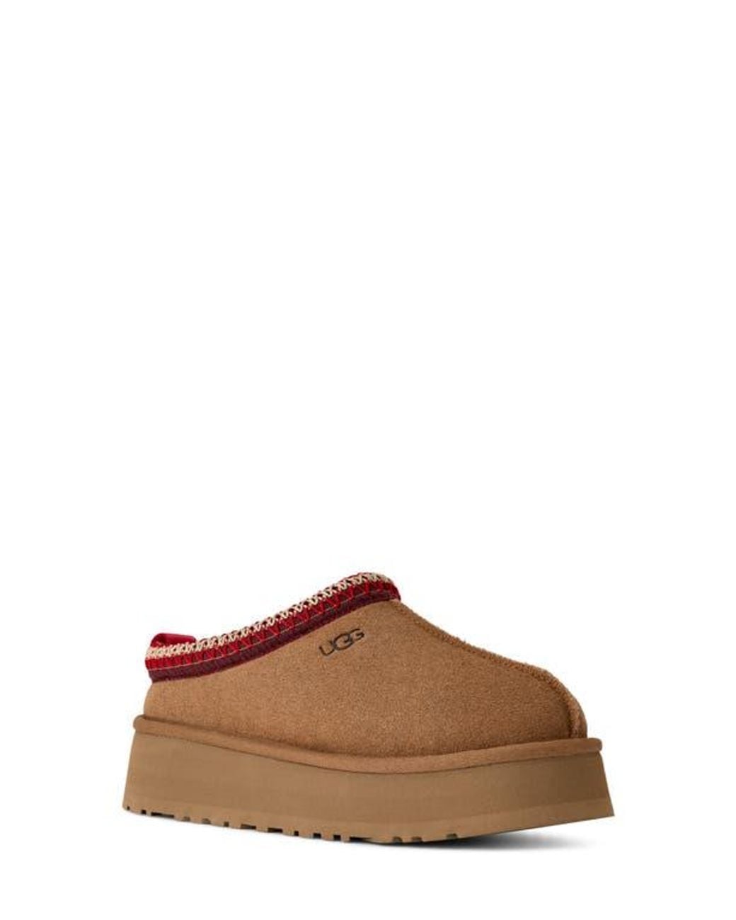 Ugg Brown Tazz Ii Genuine Shearling Lined Platform Slipper