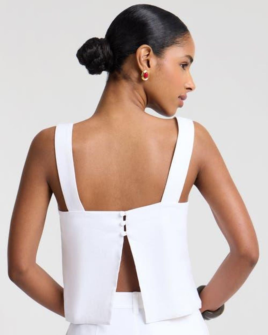 Onia White Open Back Shell Top