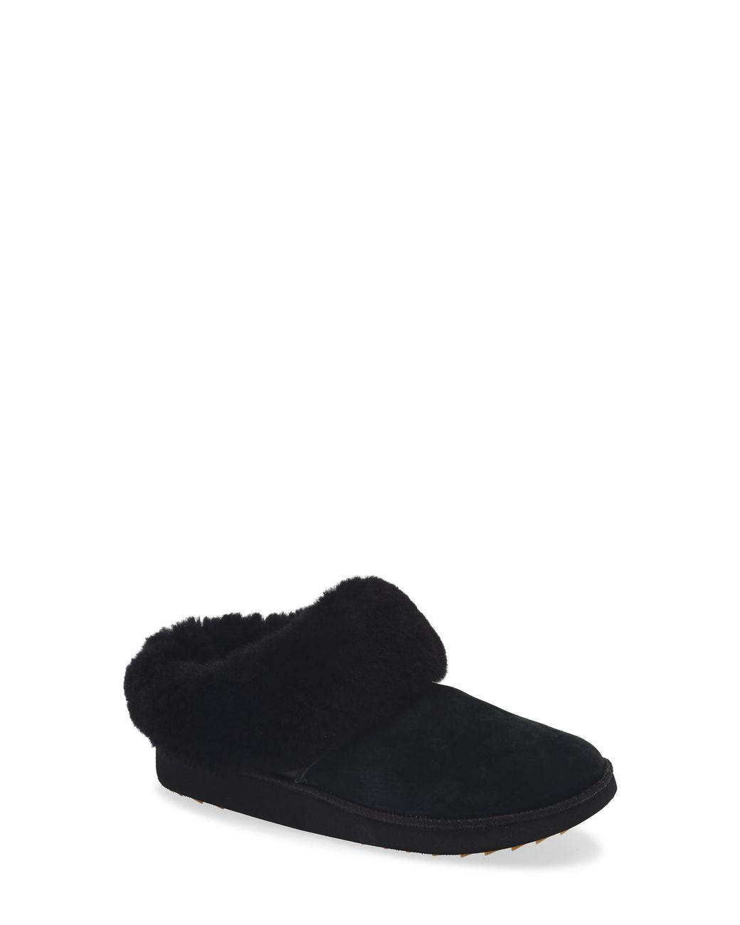 Olukai Black Ku'I Genuine Shearling Slipper