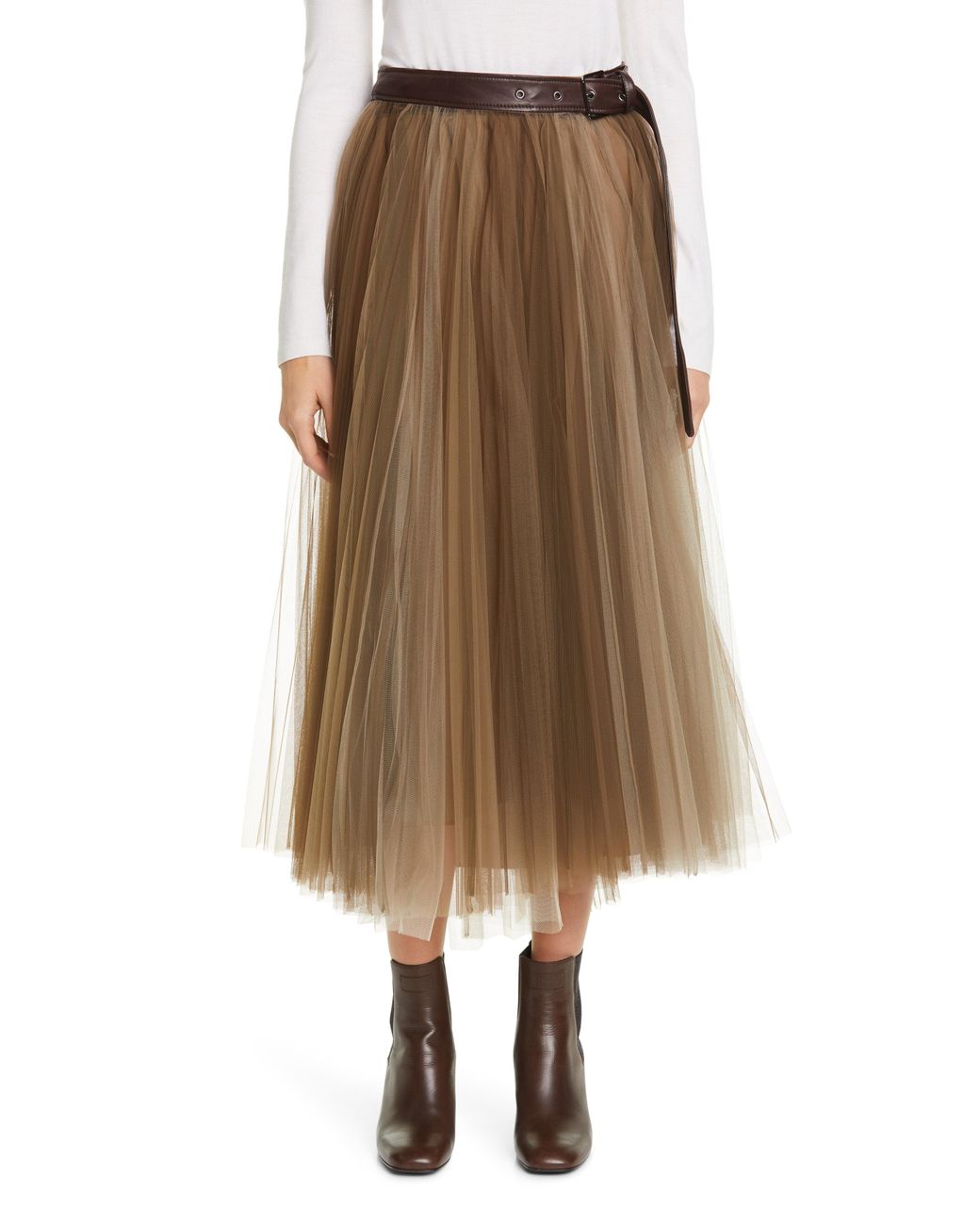 brunello cucinelli tulle skirt