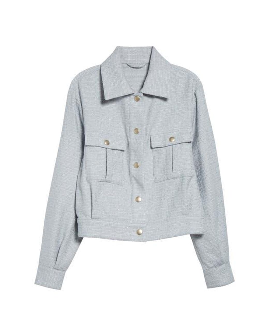 Eleventy Blue Tweed Snap Jacket