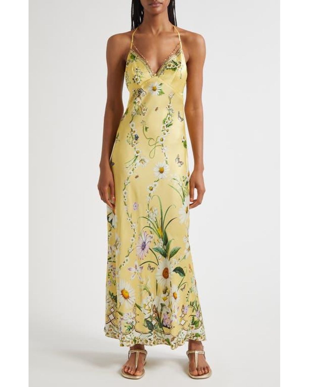 TANGLE SILK CHARMEUSE SLIP DRESS main image 1