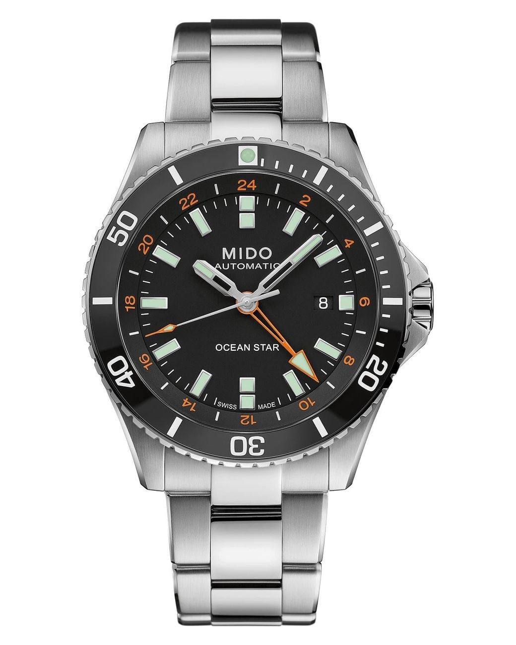 MIDO Gray Ocean Star Gmt Automatic Bracelet Watch, 44Mm for men