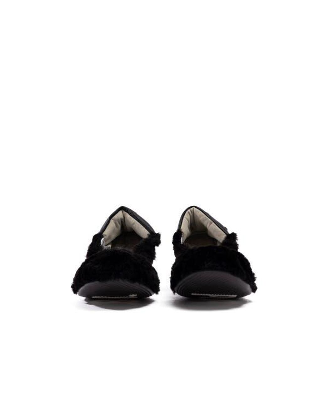 P448 Black Stella Teddy Ballet Flat