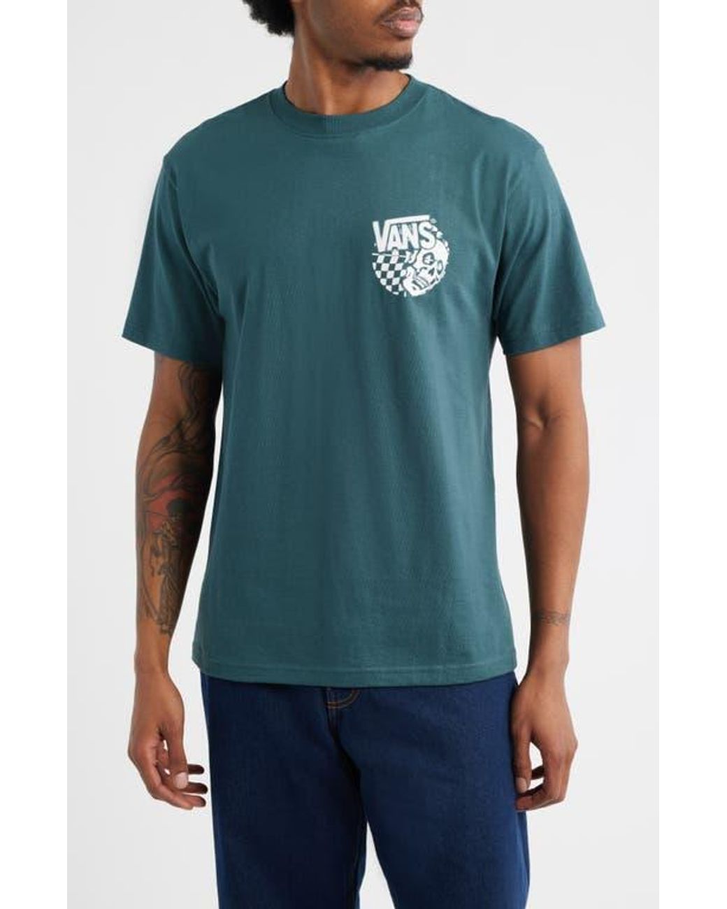 Vans Green Representative Cotton Graphic T-Shirt for men