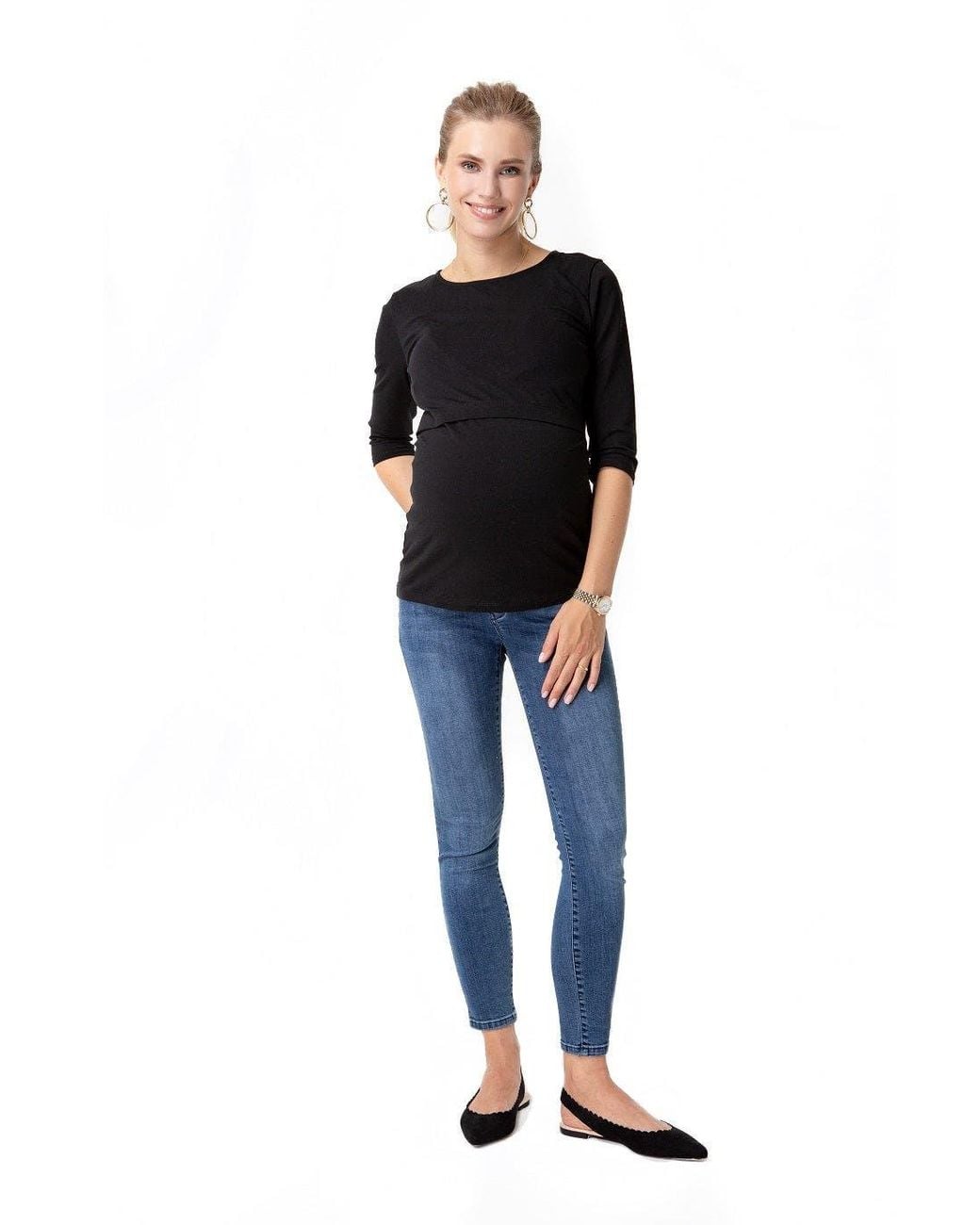 Accouchée Blue Easy Top For Maternity