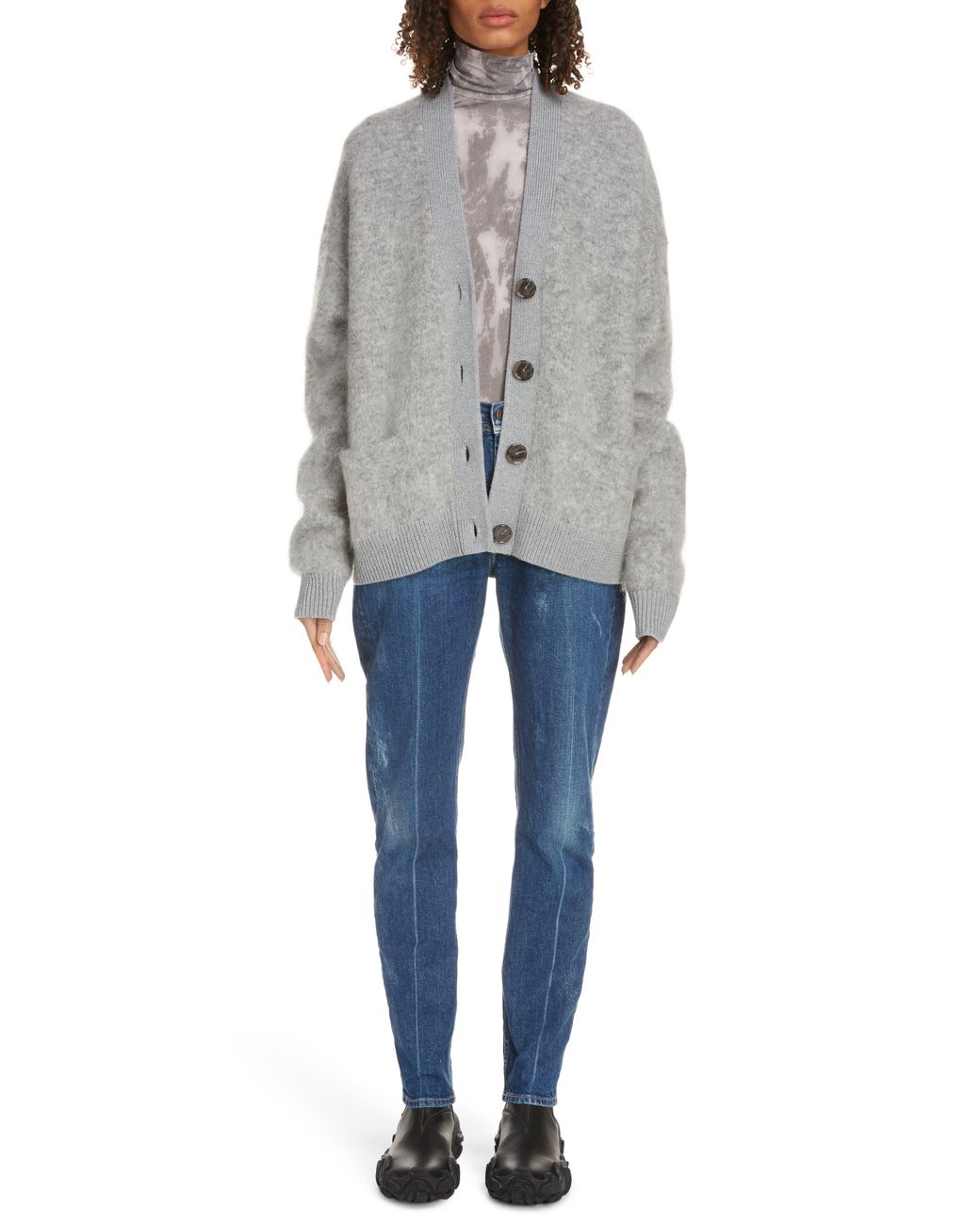 Acne Studios Acne Studio Rives Wool & Mohair Blend Cardigan in