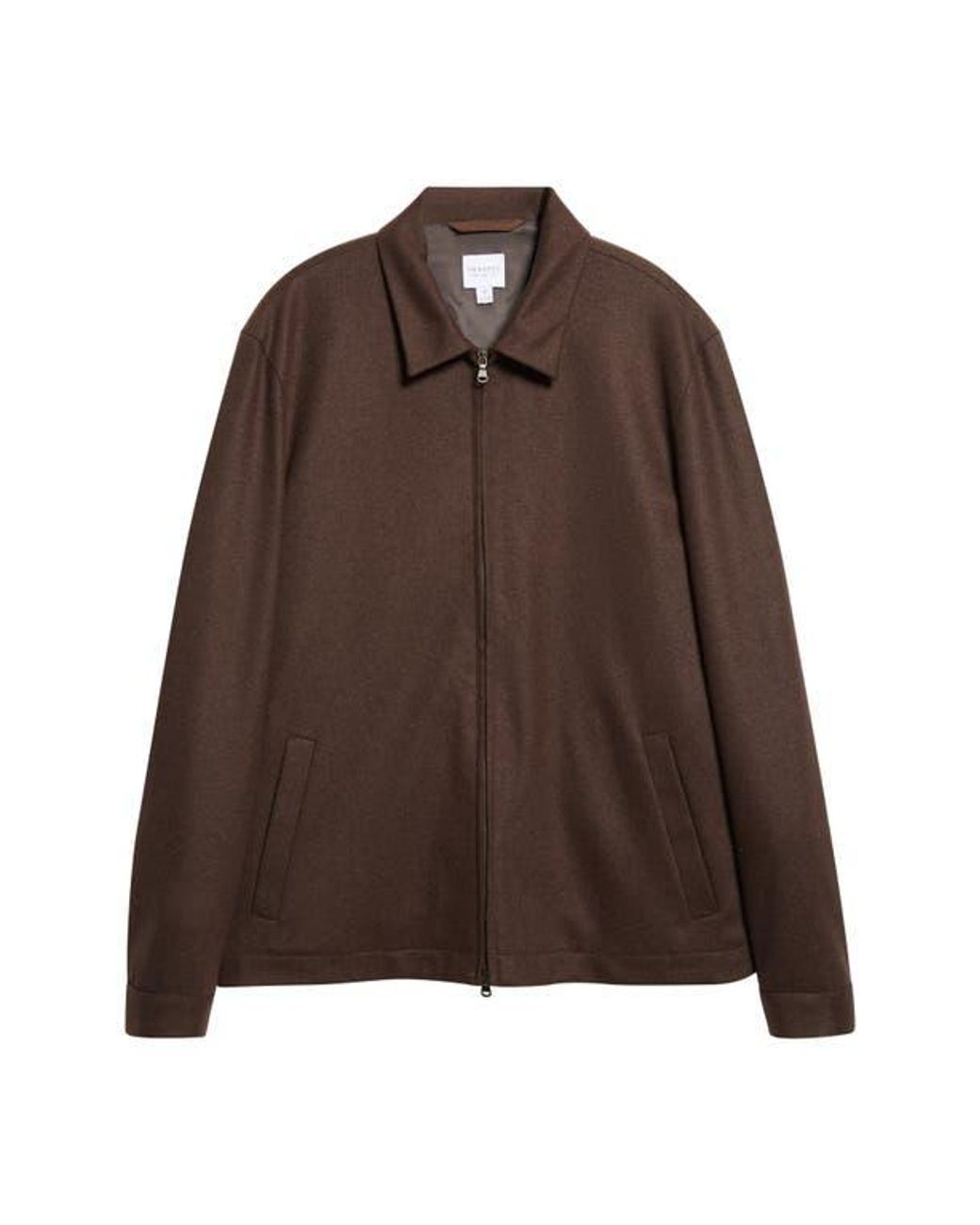 Sunspel Black Boiled Wool Zip Jacket for men