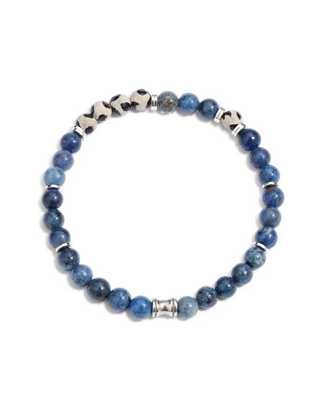 Jonas Studio Blue Evil Eye Beaded Bracelet for men