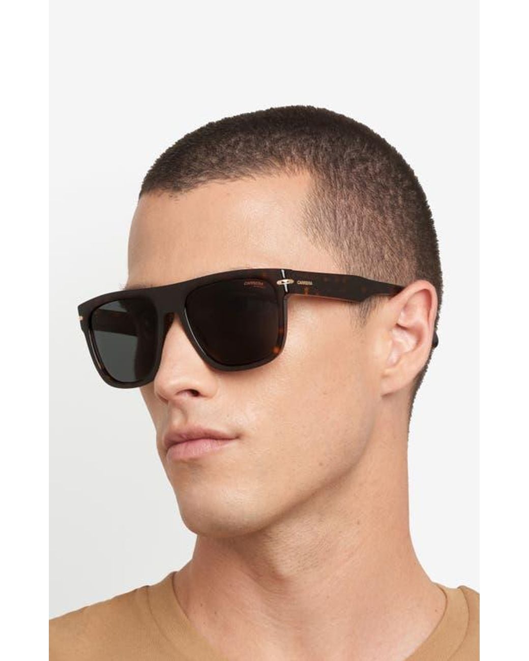 Carrera Green 57Mm Rectangular Sunglasses for men