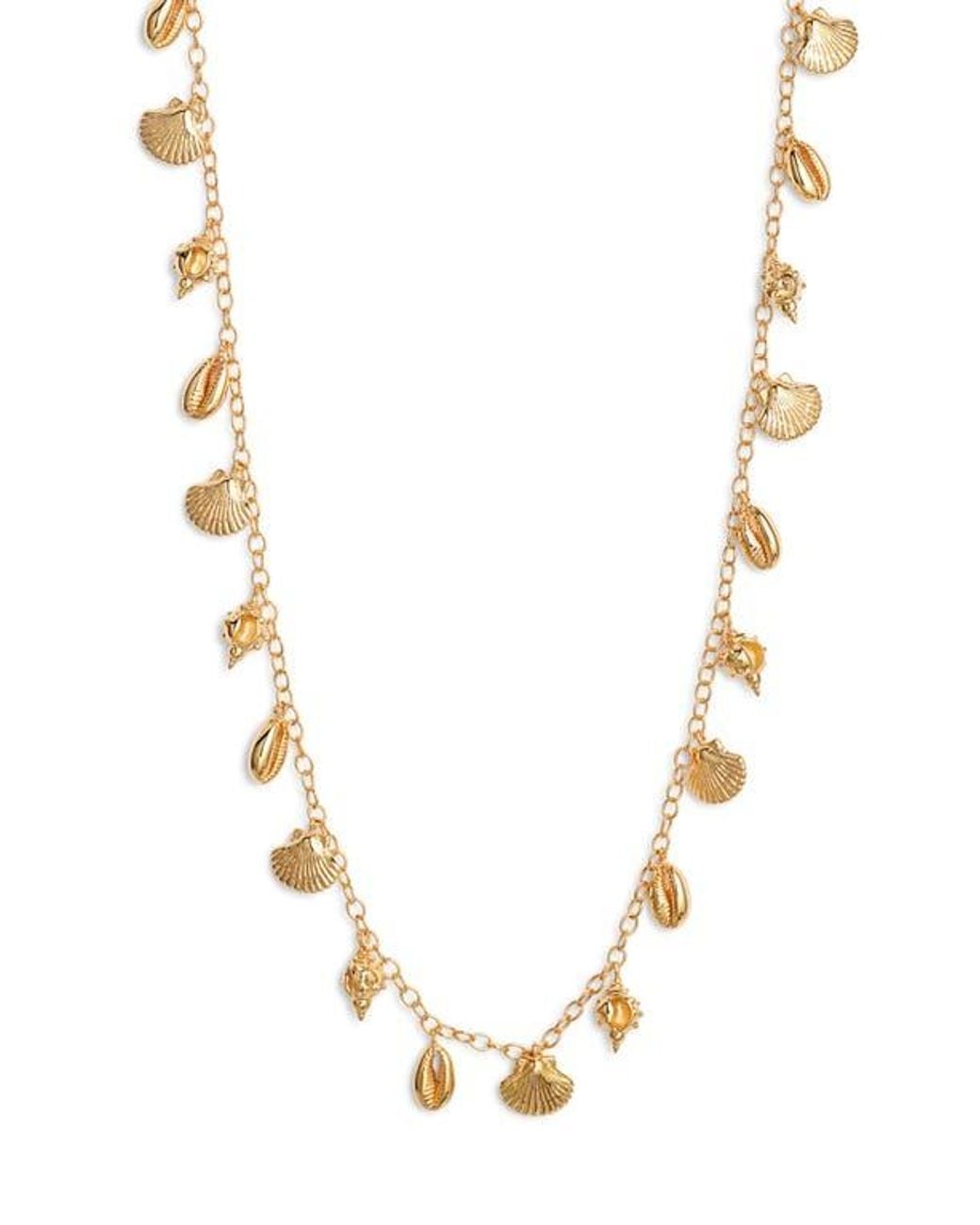 Nest Metallic Tiny Shells Charm Necklace