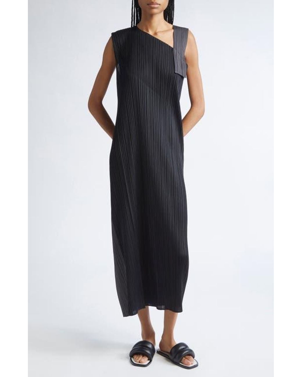 Pleats Please Issey Miyake Pointe Pleated Asymmetric Sleeveless